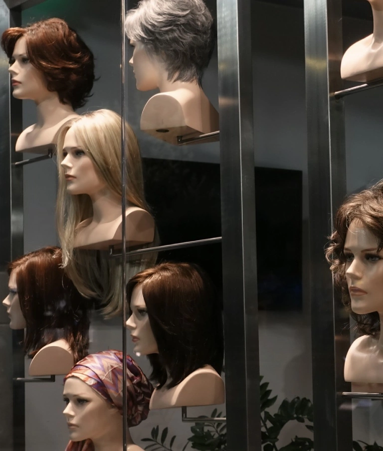 wystawka peruk syntetycznych i&nbsp;naturalnych